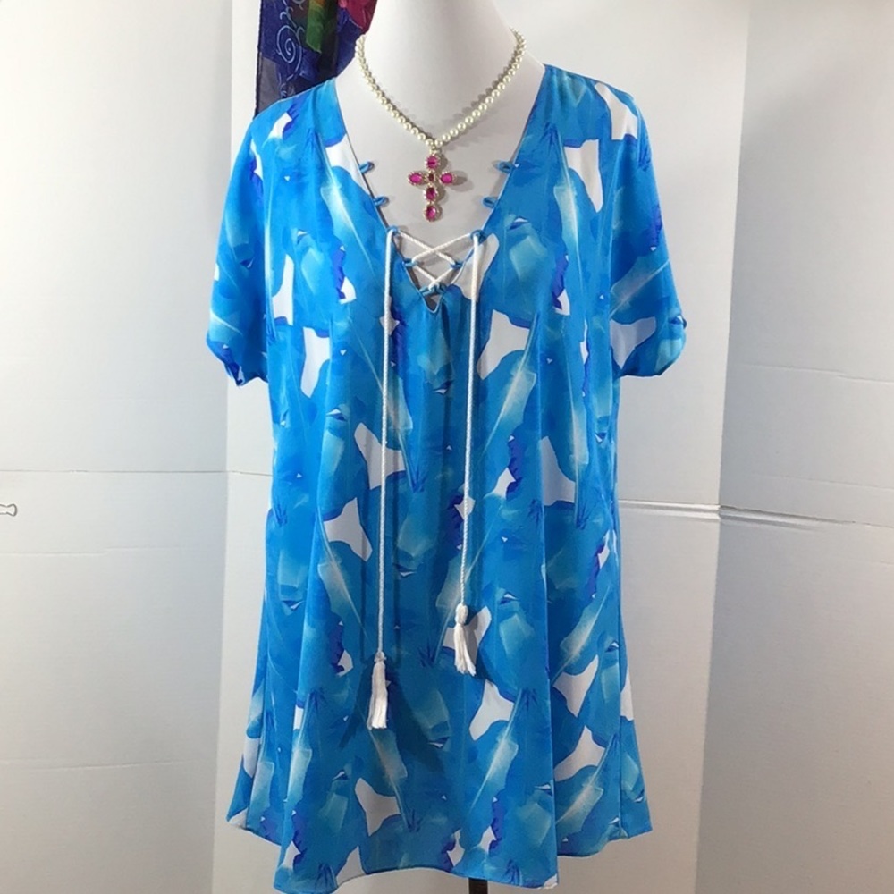 Buddy Love oversized blue/white tunic dress S